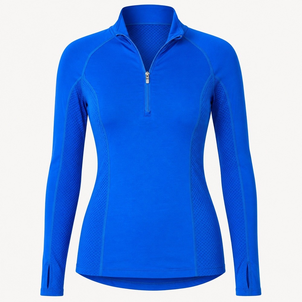 Athleta Candescent 1/2 Zip Pullover Womens XXS Blue Mesh Running Athletic Top
